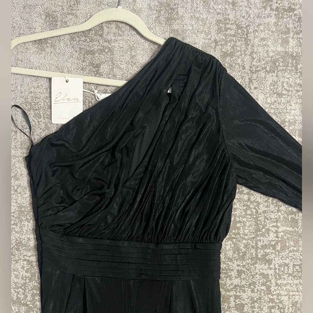 Elan shimmery silk pantsuit with cinched bottom